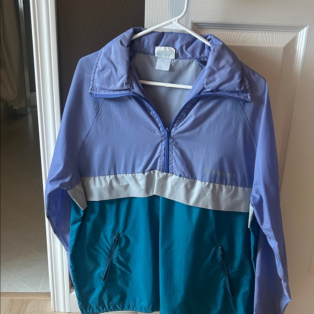 Light Purple and Teal Vintage Adidas Windbreaker
